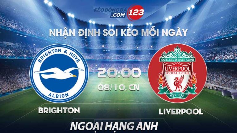 Soi kèo Brighton vs Liverpool – 20h00 ngày 08/10/2023 – Ngoại Hạng Anh